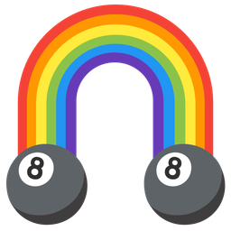 pool 8 ball and rainbow