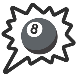 pool 8 ball and right anger bubble