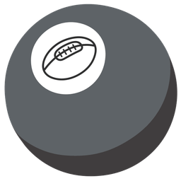 pool 8 ball and rugby football