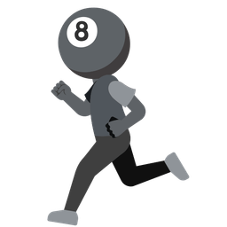 pool 8 ball and running shoe