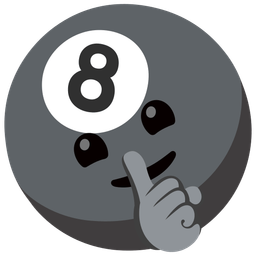 pool 8 ball and shushing face