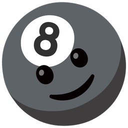 Pool 8 ball and Slightly smiling face