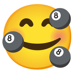 Pool 8 ball and Smiling face with hearts