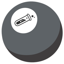 pool 8 ball and test tube