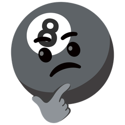 pool 8 ball and thinking face