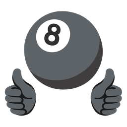 pool 8 ball and thumbs up
