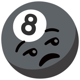 pool 8 ball and unamused face