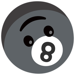 Pool 8 ball and Upside-down face