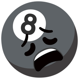 pool 8 ball and weary face