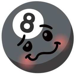 pool 8 ball and woozy face