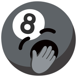 pool 8 ball and yawning face