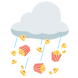 Popcorn and Cloud with rain