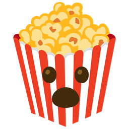 Popcorn and Face with open mouth