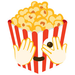 Popcorn and Face with peeking eye