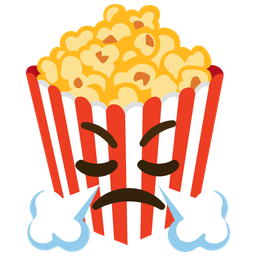 Popcorn and Face with steam from nose