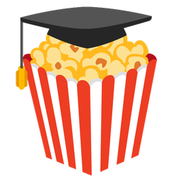 Popcorn and Graduation cap