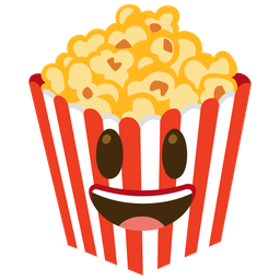 Popcorn and Grinning face with big eyes