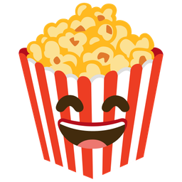Popcorn and Grinning face with smiling eyes