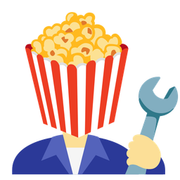 Popcorn and Hammer and wrench