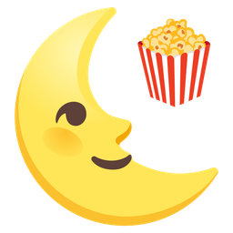 Popcorn and Last quarter moon face