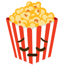 Popcorn and Pensive face