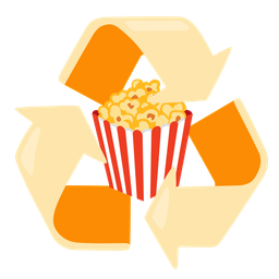 Popcorn and Recycling symbol