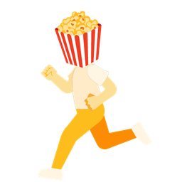 Popcorn and Running shoe