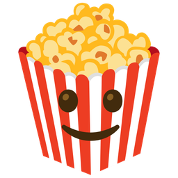 Popcorn and Slightly smiling face