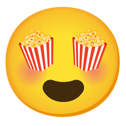 Popcorn and Smiling face with heart-eyes