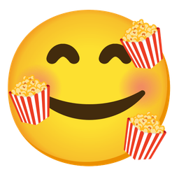 Popcorn and Smiling face with hearts