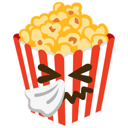 Popcorn and Sneezing face