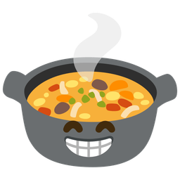 Pot of food and Beaming face with smiling eyes