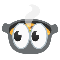 pot of food and eyes