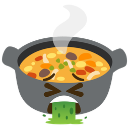 pot of food and face vomiting