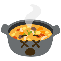pot of food and face with crossed-out eyes