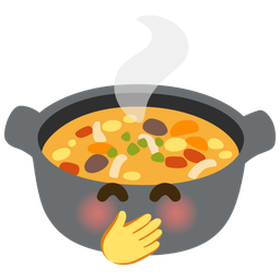 pot of food and face with hand over mouth