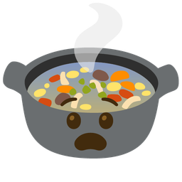 pot of food and fearful face