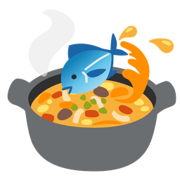 pot of food and fish
