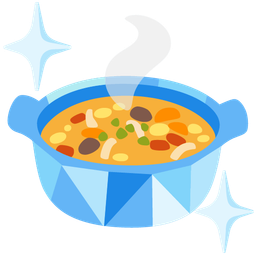 pot of food and gem stone