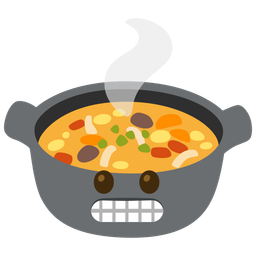 pot of food and grimacing face