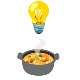 pot of food and light bulb