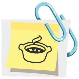 pot of food and linked paperclips