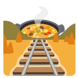 pot of food and locomotive