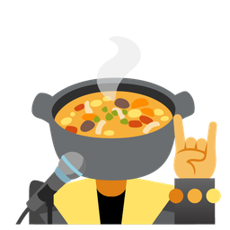 pot of food and microphone