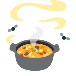 pot of food and pile of poo