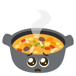 pot of food and pleading face