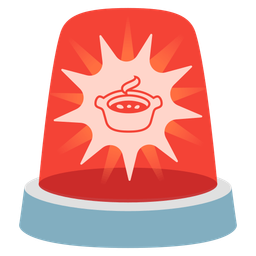 pot of food and police car light