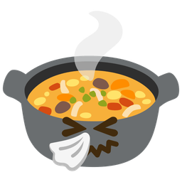 pot of food and sneezing face