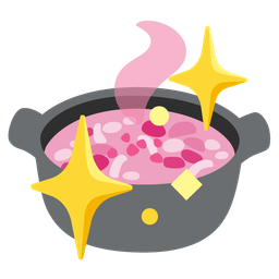 pot of food and sparkling heart