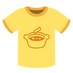 pot of food and t-shirt